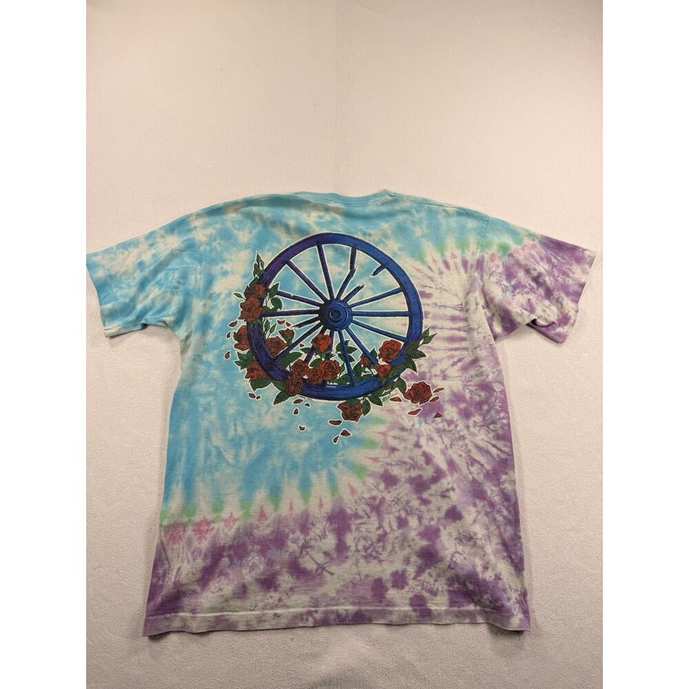 Vintage Grateful Dead 1990 Skeleton Rose Tie Dye Single Stitch Mens T Shirt XL - Picture 12 of 16